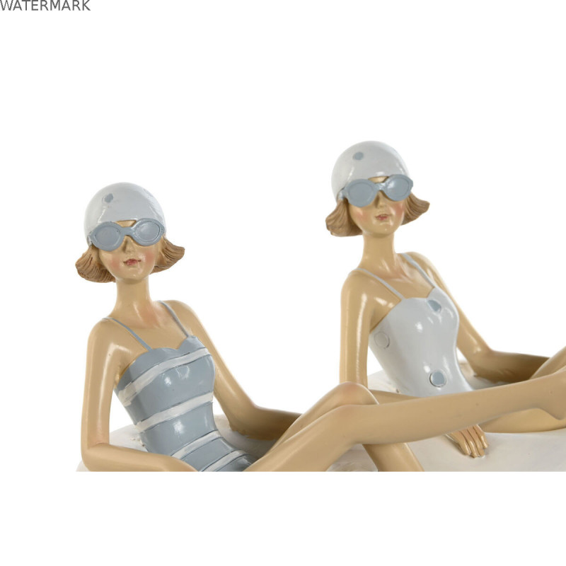 Figurine Décorative Home ESPRIT Blanc Bleu ciel méditerranéen 17,5 x 10 x 10,5 cm (2 Unités)