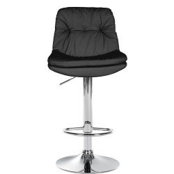 Tabouret de bar Laurel, similicuir, chrome noir