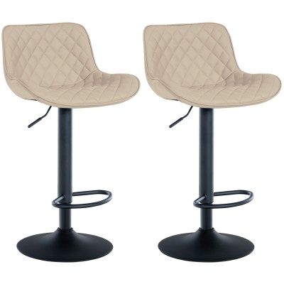 Lot de 2 tabourets de bar Minosa simili cuir