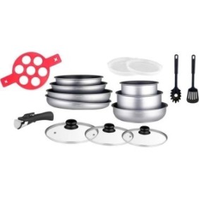 Batterie de cuisine Arthur Martin AM3950 16 pieces - Aluminium - PoignÈe amovible - Tous feux dont induction