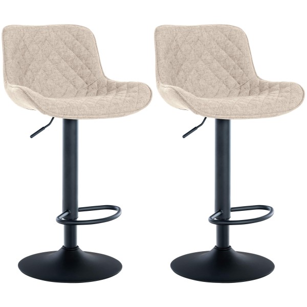 Lot de 2 tabourets de bar Minosa tissu