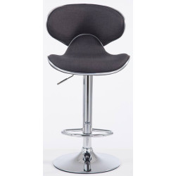 Lot de 2 tabourets de bar Las Vegas V2 tissu chromé gris foncé