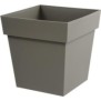 EDA Pot de fleur carrÈ Toscane - 39 x 39 x H 39 cm - 38 L - Taupe