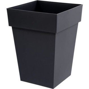 EDA Pot de fleur mi-haut carrÈ Toscane - 39 x 39 x H 53 cm - 51 L - Gris anthracite