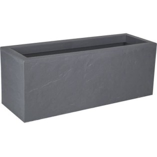 EDA Jardiniere Volcania'Up 57 L - DÈcor Imitation Pierre - 79,5 x 29,5 x 29,5 cm - Gris galet