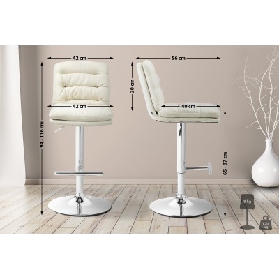 Tabouret de bar Damar tissu chromé