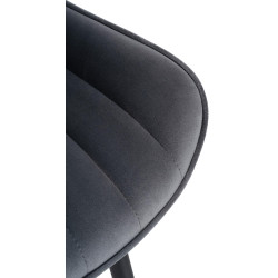 Fauteuil Largo, velours, gris foncé