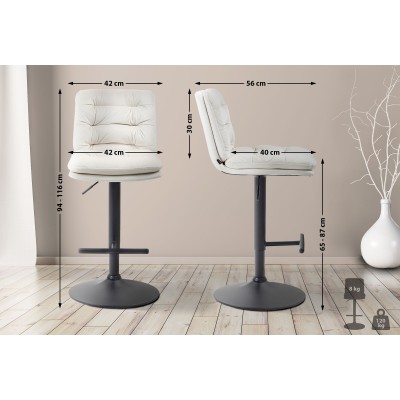 Tabouret de bar Damar velours noir