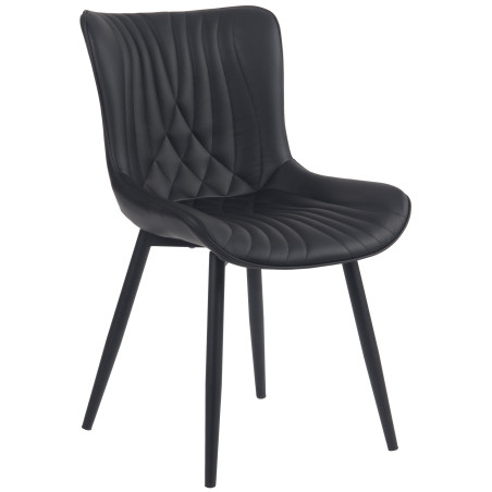 Fauteuil Brady, similicuir, noir