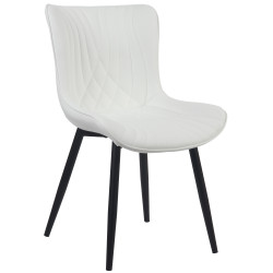 Fauteuil Brady, similicuir, blanc