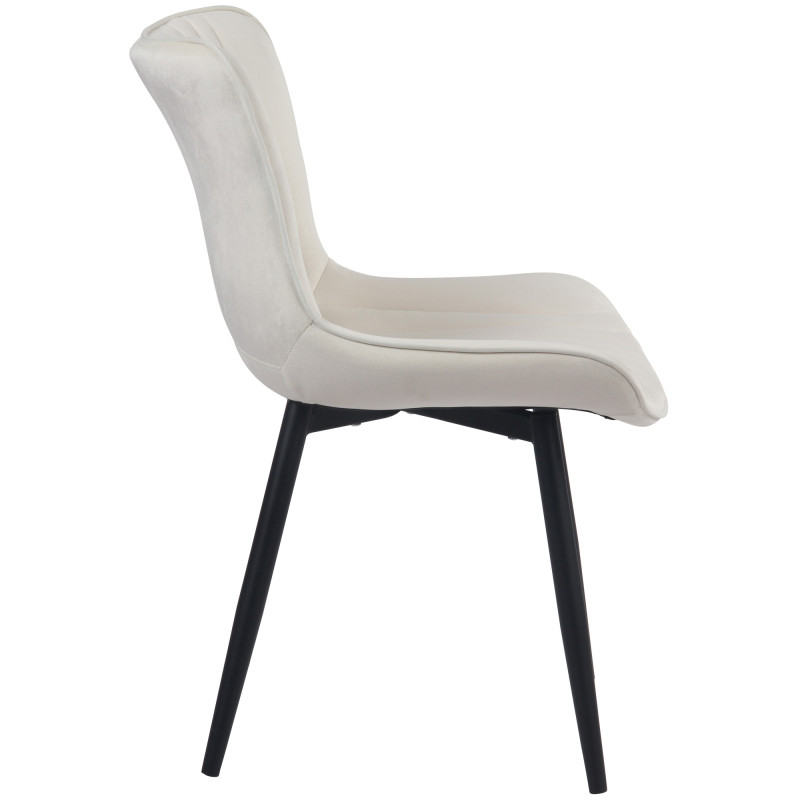Fauteuil Brady, velours, crème