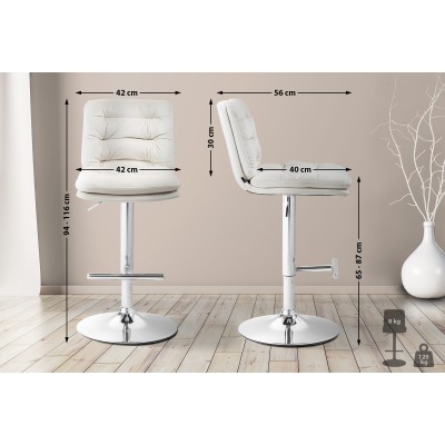 Tabouret de bar Damar velours chromé