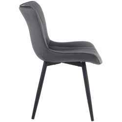 Fauteuil Brady, velours, gris foncé