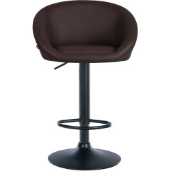 Tabouret de bar Davie, simili cuir noir/marron