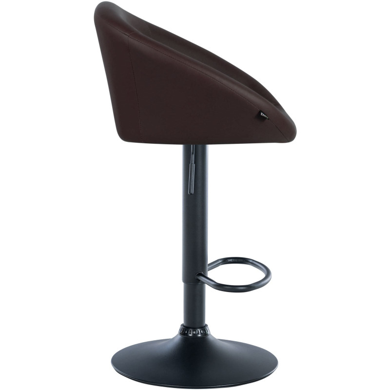 Tabouret de bar Davie, simili cuir noir/marron