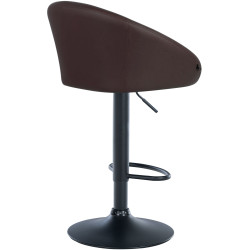 Tabouret de bar Davie, simili cuir noir/marron