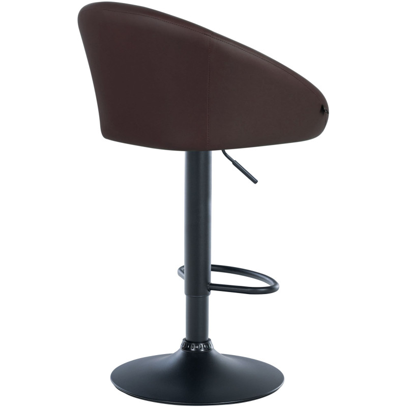 Tabouret de bar Davie, simili cuir noir/marron