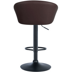 Tabouret de bar Davie, simili cuir noir/marron