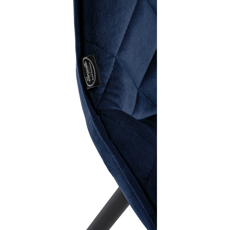 Fauteuil Springs, velours, bleu