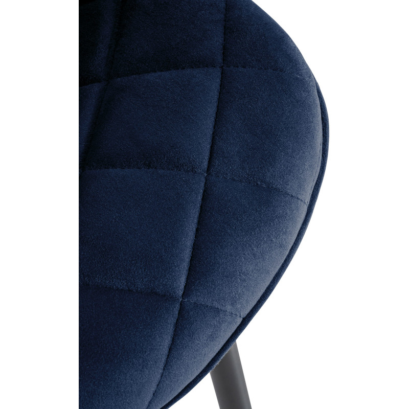 Fauteuil Springs, velours, bleu