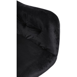 Chaise de salle à manger Stanley, velours, noire