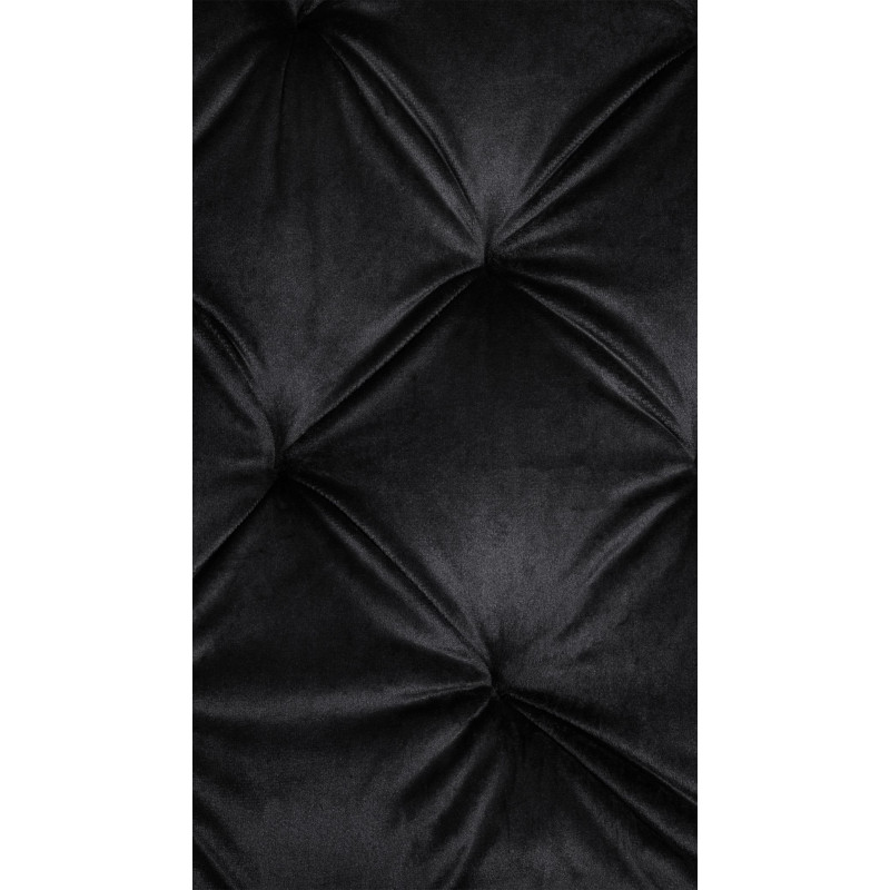 Chaise de salle à manger Stanley, velours, noire