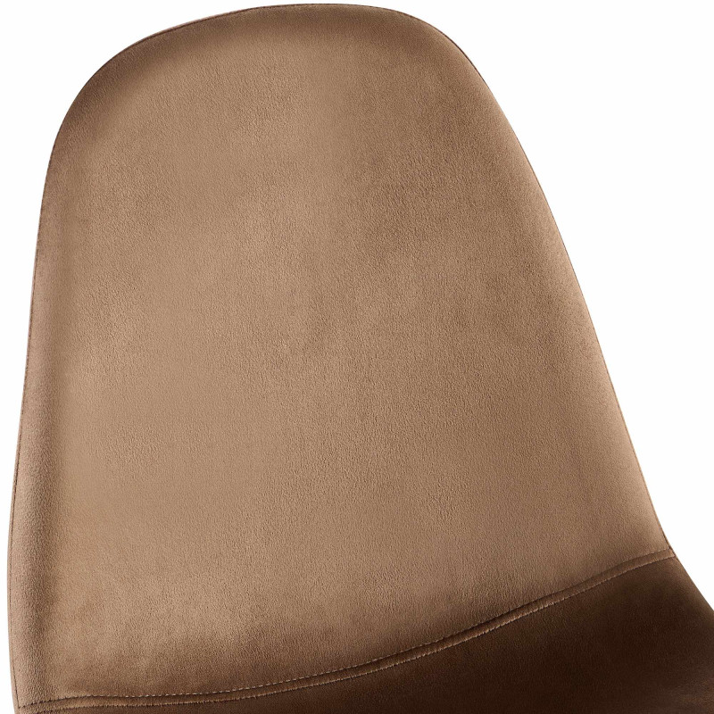 Chaise de salle à manger Napier, velours, marron