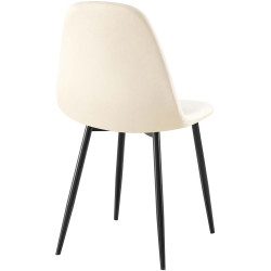 Chaise de salle à manger Napier, velours, crème