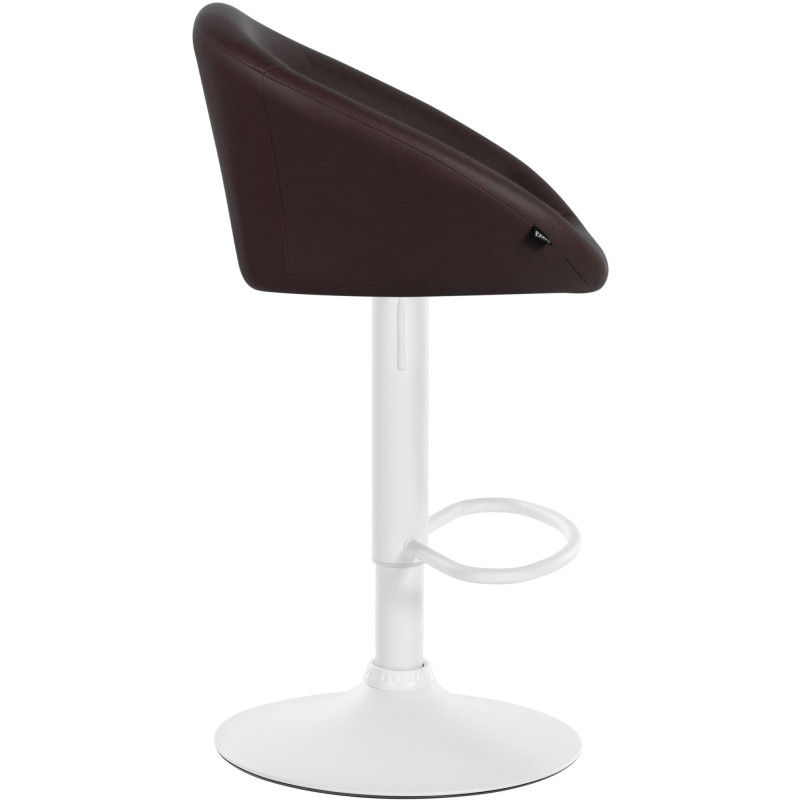 Tabouret de bar Davie, similicuir, blanc/marron