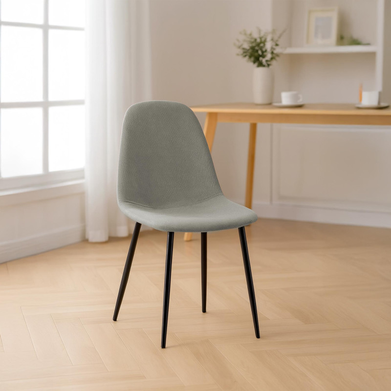 Chaise de salle à manger Napier, tissu gris clair