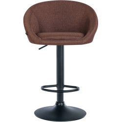 Tabouret de bar Davie tissu noir marron