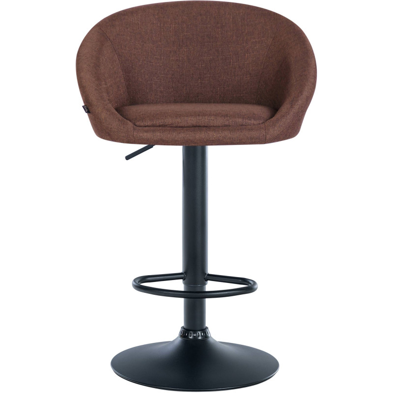 Tabouret de bar Davie tissu noir marron