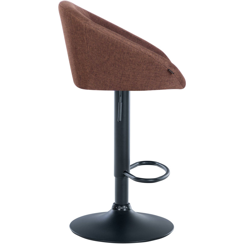 Tabouret de bar Davie tissu noir marron