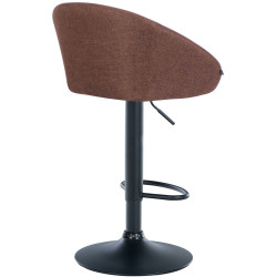 Tabouret de bar Davie tissu noir marron