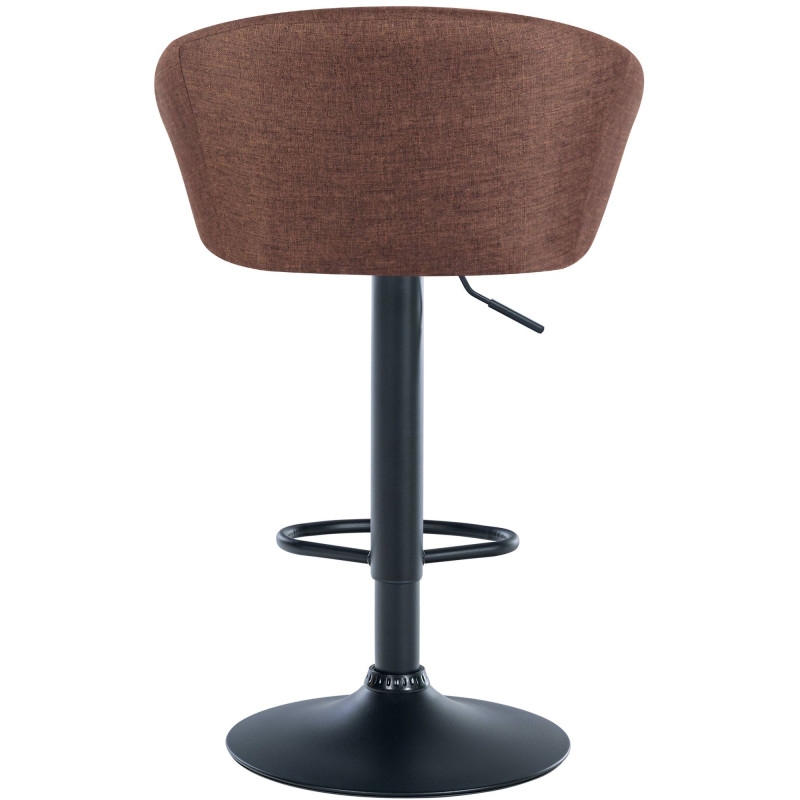 Tabouret de bar Davie tissu noir marron