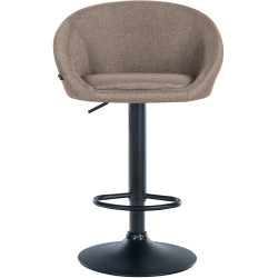Tabouret de bar Davie tissu noir taupe