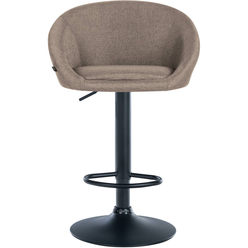 Tabouret de bar Davie tissu noir taupe