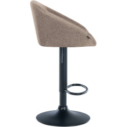 Tabouret de bar Davie tissu noir taupe
