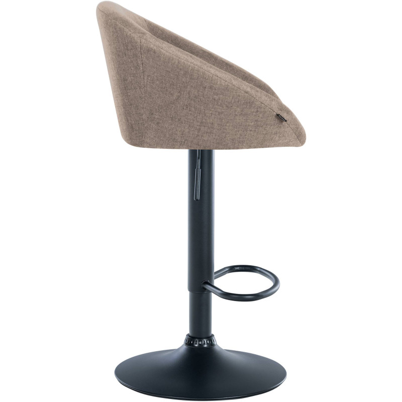 Tabouret de bar Davie tissu noir taupe