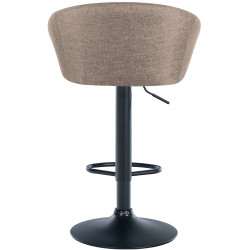 Tabouret de bar Davie tissu noir taupe