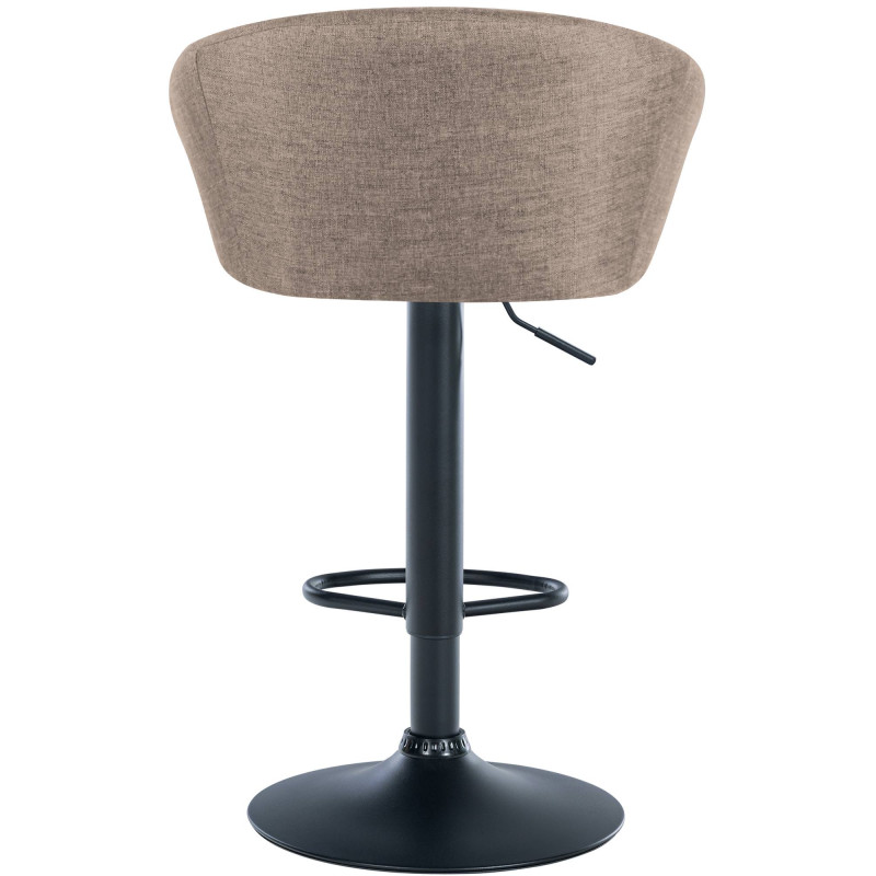 Tabouret de bar Davie tissu noir taupe