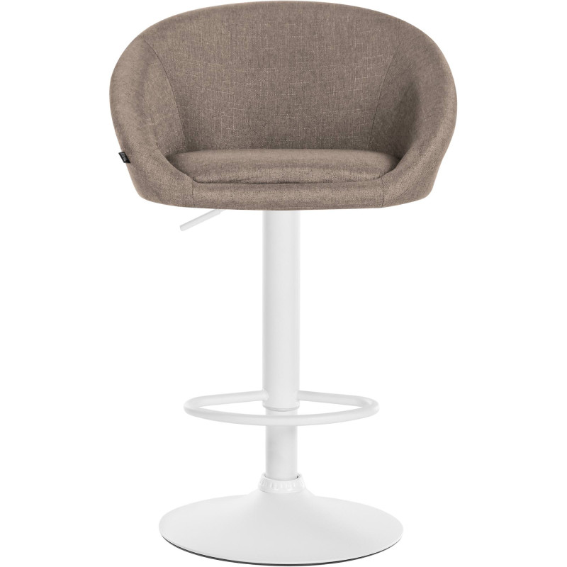 Tabouret de bar Davie tissu blanc taupe
