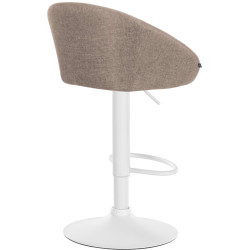 Tabouret de bar Davie tissu blanc taupe