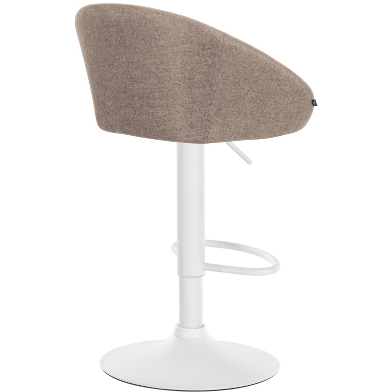 Tabouret de bar Davie tissu blanc taupe