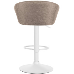Tabouret de bar Davie tissu blanc taupe
