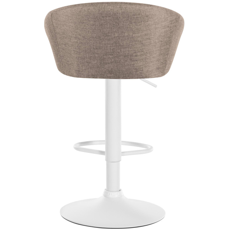 Tabouret de bar Davie tissu blanc taupe