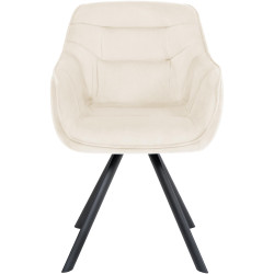 Fauteuil Russell, velours, crème