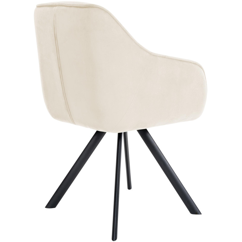 Fauteuil Russell, velours, crème