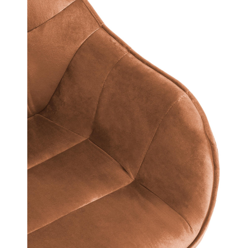Fauteuil Russell, velours, café