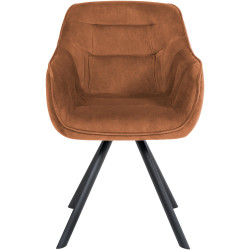 Fauteuil Russell, velours, café